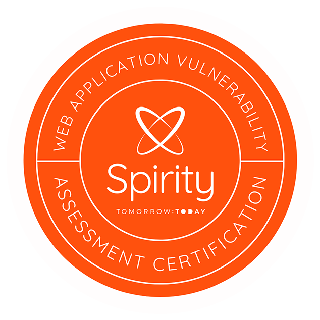 Das Bild zeigt das Zertifikat „Vulnerability Certified by Spirity“, das die Sicherheitszertifizierung für die sm@rt election-Anwendung darstellt. Es bestätigt, dass die Anwendung den Sicherheitsstandards von Spirity entspricht und sicherheitsgeprüft ist.